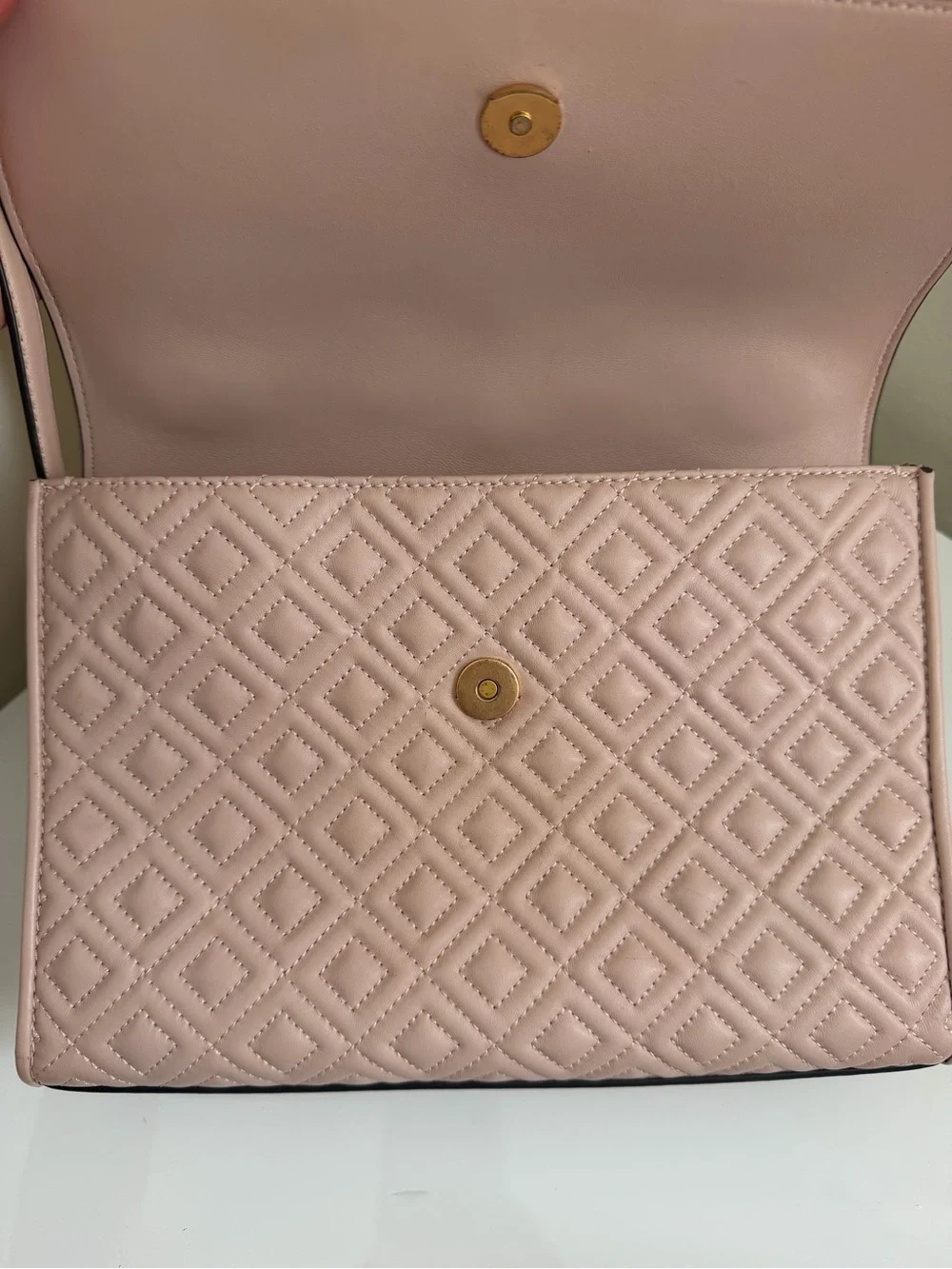 Tory Burch Blush Pink Quilted Fleming Shoulder Bag